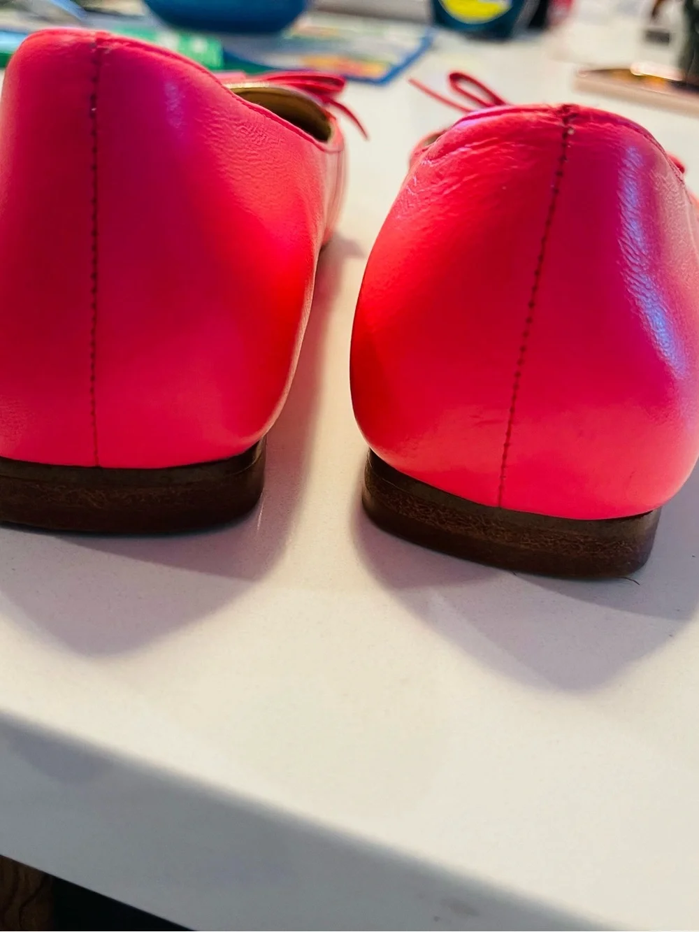 Kate Spade Pink Bow Leather Flats